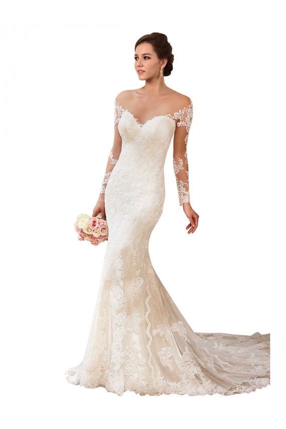 Lace Chapel Train Sweetheart Mermaid Wedding Gowns Plymouth