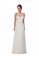 Soft Chiffon Chapel Train Illusion Neck Sheath Wedding Dress Plymouth