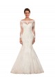 Lace Chapel Train Bateau Neck Mermaid Sexy Wedding Dress Plymouth