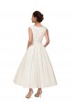 Satin Ankle Length V-Neck A-Line Wedding Dress Plymouth