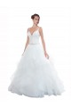Tulle Chapel Train Spaghetti Straps Ball Gown Beach Wedding Dress Plymouth