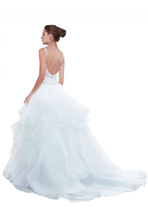 Tulle Chapel Train Spaghetti Straps Ball Gown Beach Wedding Dress Plymouth