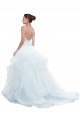 Tulle Chapel Train Spaghetti Straps Ball Gown Beach Wedding Dress Plymouth
