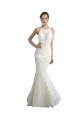 Tulle Chapel Train Illusion Neck Mermaid Beach Wedding Dress Plymouth