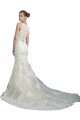 Tulle Chapel Train Illusion Neck Mermaid Beach Wedding Dress Plymouth