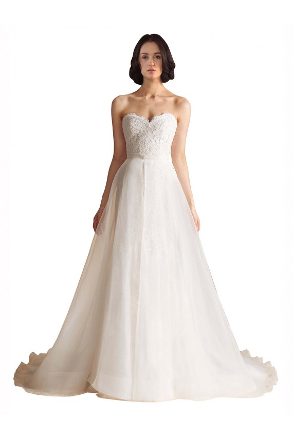 Tulle Low Back Sweep Train Sweetheart A-Line Bridal Wedding Dress Plymouth