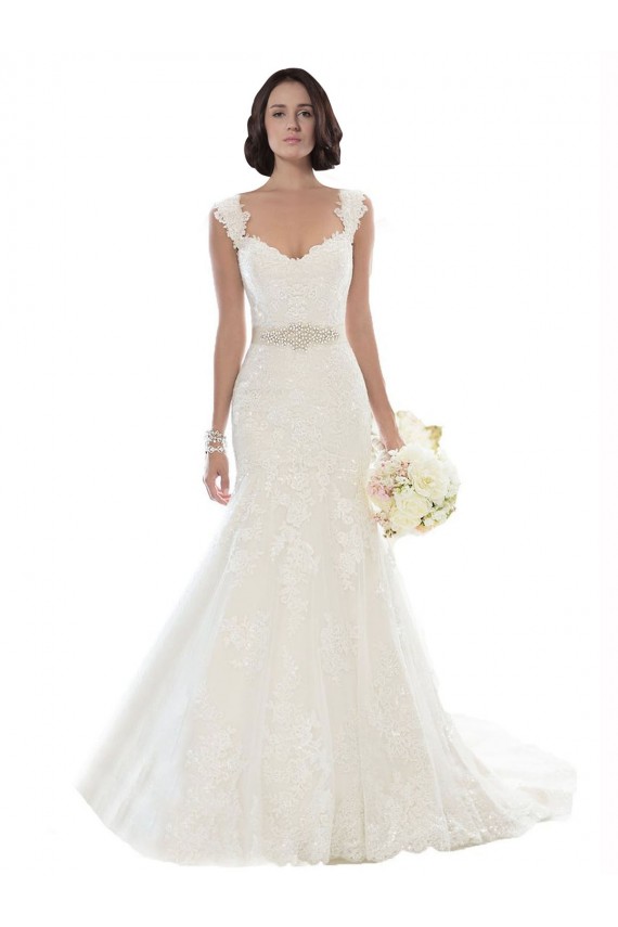 Lace Sleeveless Off the Shoulder White Mermaid Beach Wedding Dress Plymouth