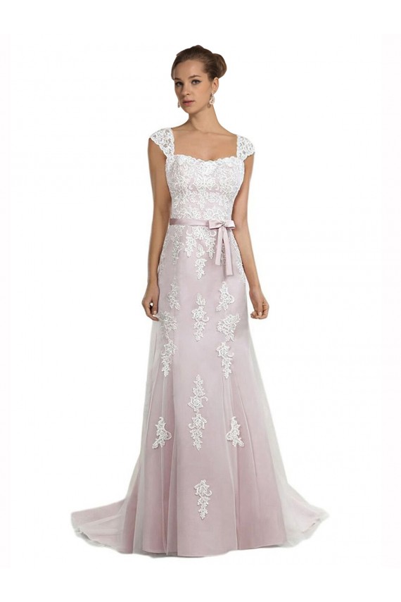 Tulle & Lace Sweep Train Strapless Mermaid Beach Wedding Dress Plymouth