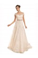 Lace Chapel Train Off the Shoulder A-Line Beach Wedding Dress Plymouth