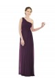Soft Chiffon Long One Shoulder Grape A-Line Evening Dress / Bridesmaid Dress Plymouth