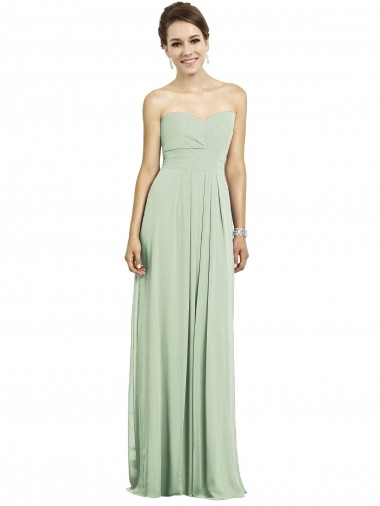 Soft Chiffon Long Sweetheart Sage A-Line Bridesmaid Dress Plymouth