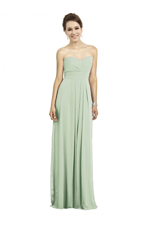 Soft Chiffon Long Sweetheart Sage A-Line Bridesmaid Dress Plymouth