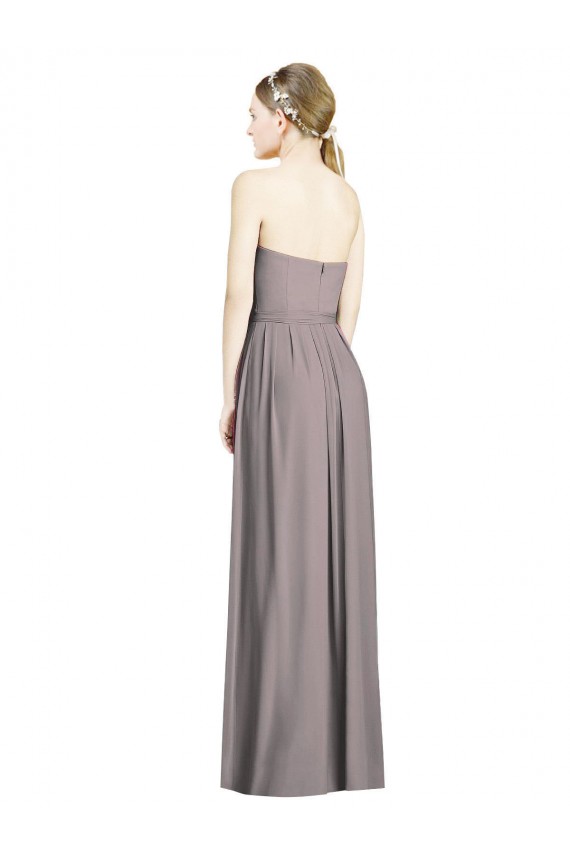 Soft Chiffon Long Sweetheart Dusty Rose A-Line Bridesmaid Dress Plymouth