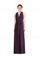 Soft Chiffon Long V-Neck Grape A-Line Bridesmaid Dress Plymouth