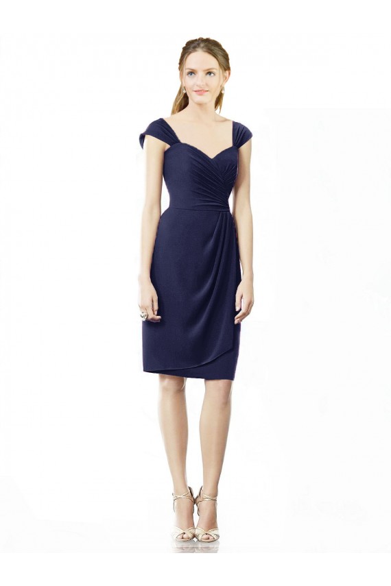 Soft Chiffon Knee Length Sweetheart Sheath Bridesmaid Dress Plymouth
