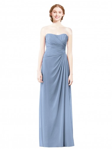 Chiffon Long Strapless A-Line Formal Dresses / Bridesmaid Dresses Plymouth
