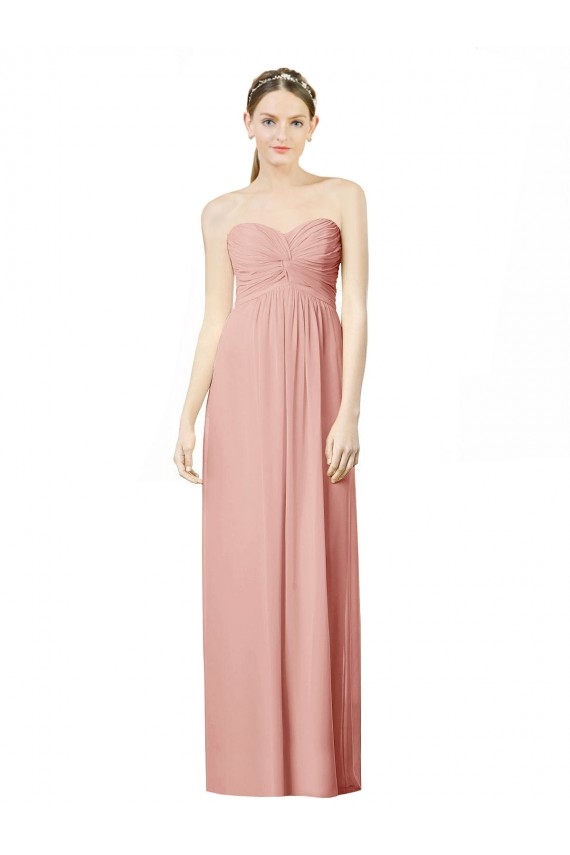 Soft Chiffon Long Sweetheart Bliss Pink A-Line Bridesmaid Dress Plymouth
