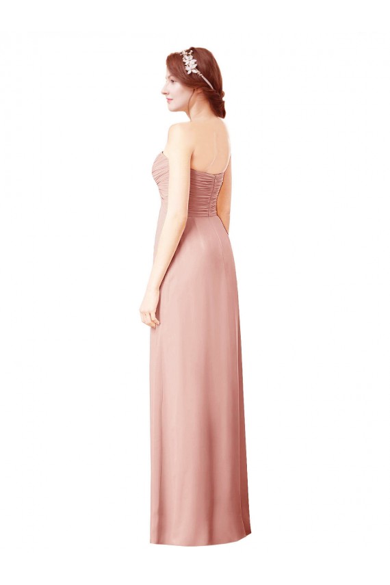 Soft Chiffon Long Sweetheart Bliss Pink A-Line Bridesmaid Dress Plymouth