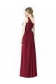 Soft Chiffon Long One Shoulder Burgundy A-Line Bridesmaid Gown Plymouth