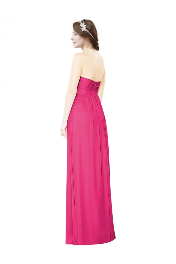 Soft Chiffon Long Strapless Azalea A-Line Bridesmaid Dress Plymouth