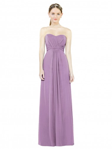 Soft Chiffon Long Sweetheart Dark Lavender A-Line Bridesmaid Dress Plymouth
