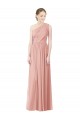 Soft Chiffon Long One Shoulder Bliss Pink A-Line Bridesmaid Dress Plymouth