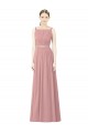 Soft Chiffon Long High Neck Dusty Pink A-Line Bridesmaid Dress Plymouth