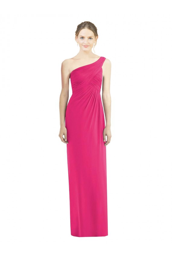 Soft Chiffon Long One Shoulder Azalea Sheath Bridesmaid Dress Plymouth