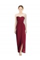 Soft Chiffon Long Sweetheart Burgundy Sheath Bridesmaid Dress Plymouth