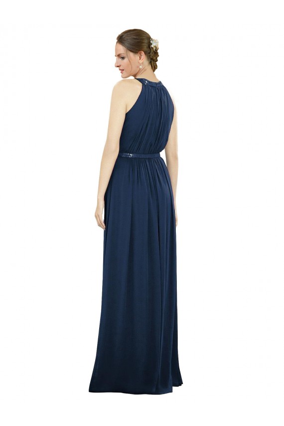 Soft Chiffon Long High Neck A-Line Bridesmaid Dress / Formal Dress Plymouth