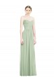 Soft Chiffon Criss Cross Back Long Sweetheart Sage A-Line Bridesmaid Dress Plymouth
