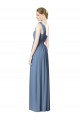 Soft Chiffon Long One Shoulder Dusty Blue A-Line Bridesmaid Dress Plymouth