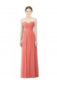 Soft Chiffon Long Sweetheart Coral A-Line Bridesmaid Dress Plymouth