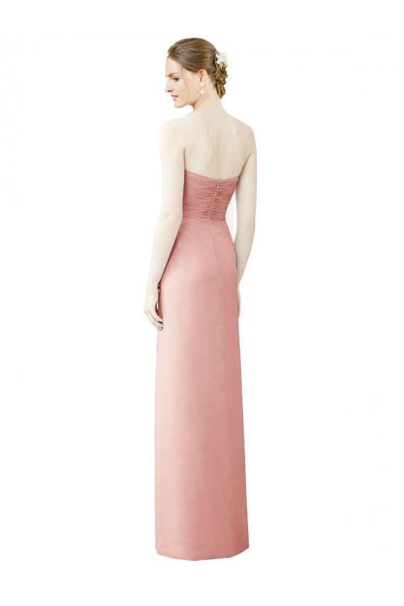 Soft Chiffon Long Sweetheart Bliss Pink A-Line High Low Bridesmaid Dress Plymouth