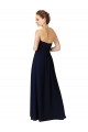 Soft Chiffon Long Sweetheart Dark Navy A-Line High Low Bridesmaid Dress Plymouth
