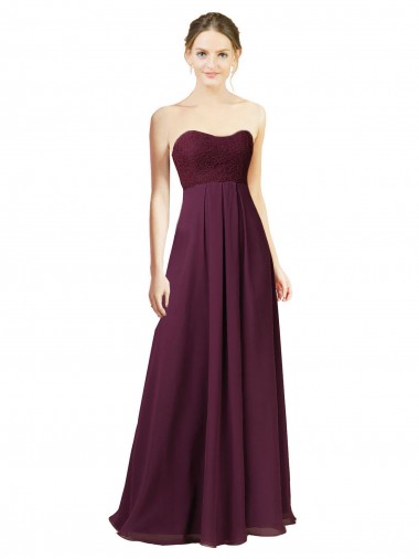 Chiffon Long Sweetheart A-Line Bridesmaid Dress Plymouth
