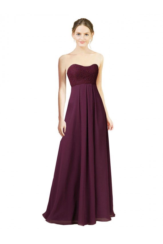 Chiffon Long Sweetheart A-Line Bridesmaid Dress Plymouth