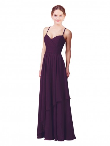 Soft Chiffon Long Sweetheart Grape Sheath Bridesmaid Dress Plymouth