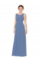 Soft Chiffon Long Illusion Neck Sheath Bridesmaid Dress Plymouth
