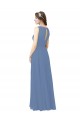 Soft Chiffon Long Illusion Neck Sheath Bridesmaid Dress Plymouth