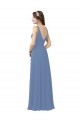Soft Chiffon Long V-Neck Sheath Bridal Party Dress Plymouth