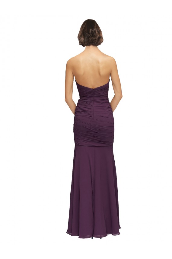 Soft Chiffon Long Sweetheart Grape Mermaid Bridesmaid Dress Plymouth
