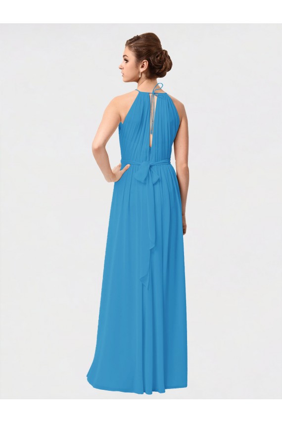 Soft Chiffon High Neck A-Line High Low Bridesmaid Dress Plymouth