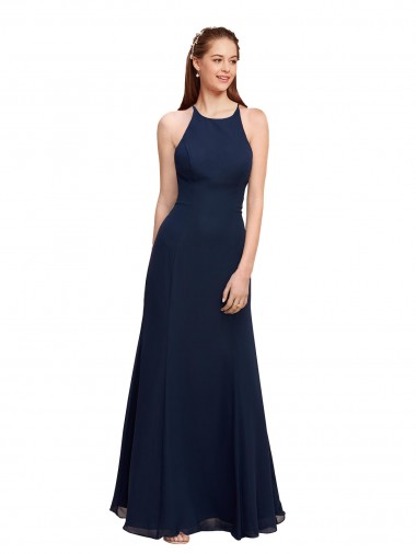 Soft Chiffon Long Halter Neck Mermaid Prom Dress / Bridesmaid Dress Plymouth