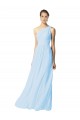 Soft Chiffon Long One Shoulder Light Sky Blue A-Line Bridesmaid Dress Plymouth