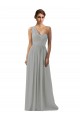 Soft Chiffon Long One Shoulder Silver A-Line Bridesmaid Dress Plymouth