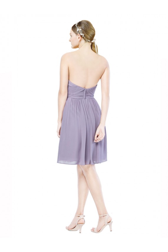 Soft Chiffon Knee Length Sweetheart Burgundy A-Line Bridesmaid Dress Plymouth