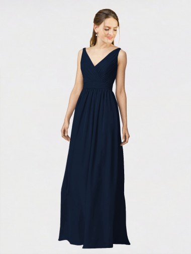 Chiffon Long V-Neck A-Line Bridesmaid Dresses / Formal Dresses Plymouth