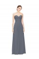 Soft Chiffon Long Sweetheart Slate Grey A-Line Bridesmaid Dress Plymouth
