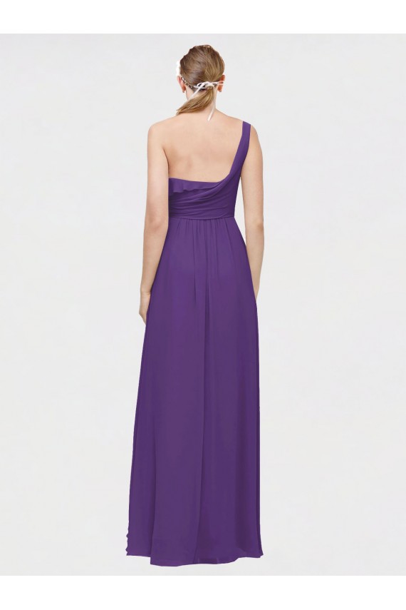 Soft Chiffon Long One Shoulder A-Line High Low Bridesmaid Dress Plymouth